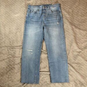 Old Navy Unisex Kids 16 Jeans Blue Slim Straight Light Wash Adjustable Waist